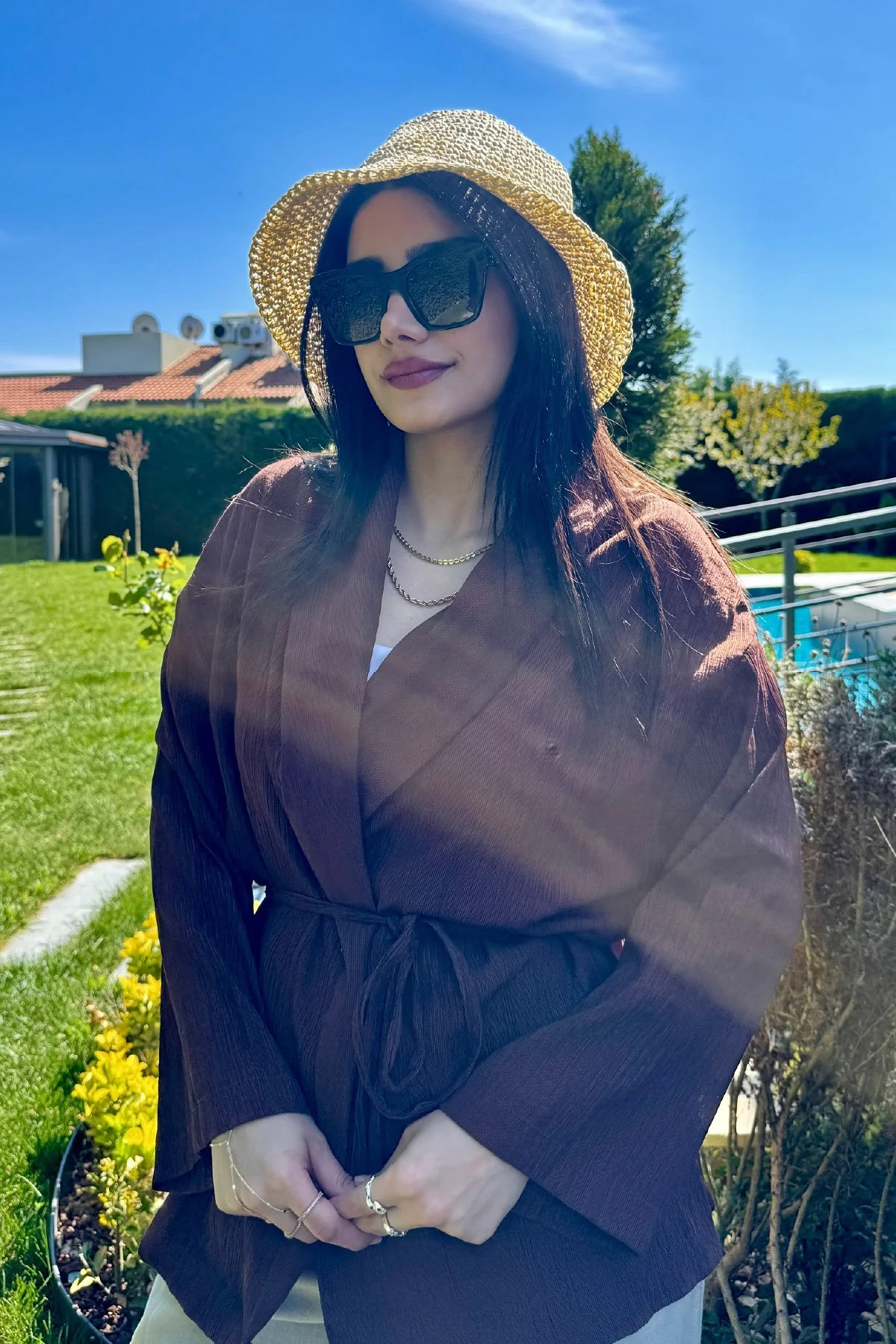 Basic Örgü Bucket Hasır Şapka Bej - 3