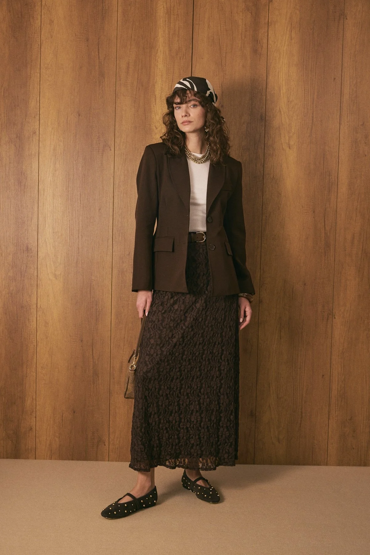 Belden Oturtmalı Premium Blazer Ceket Acı Kahve - 1