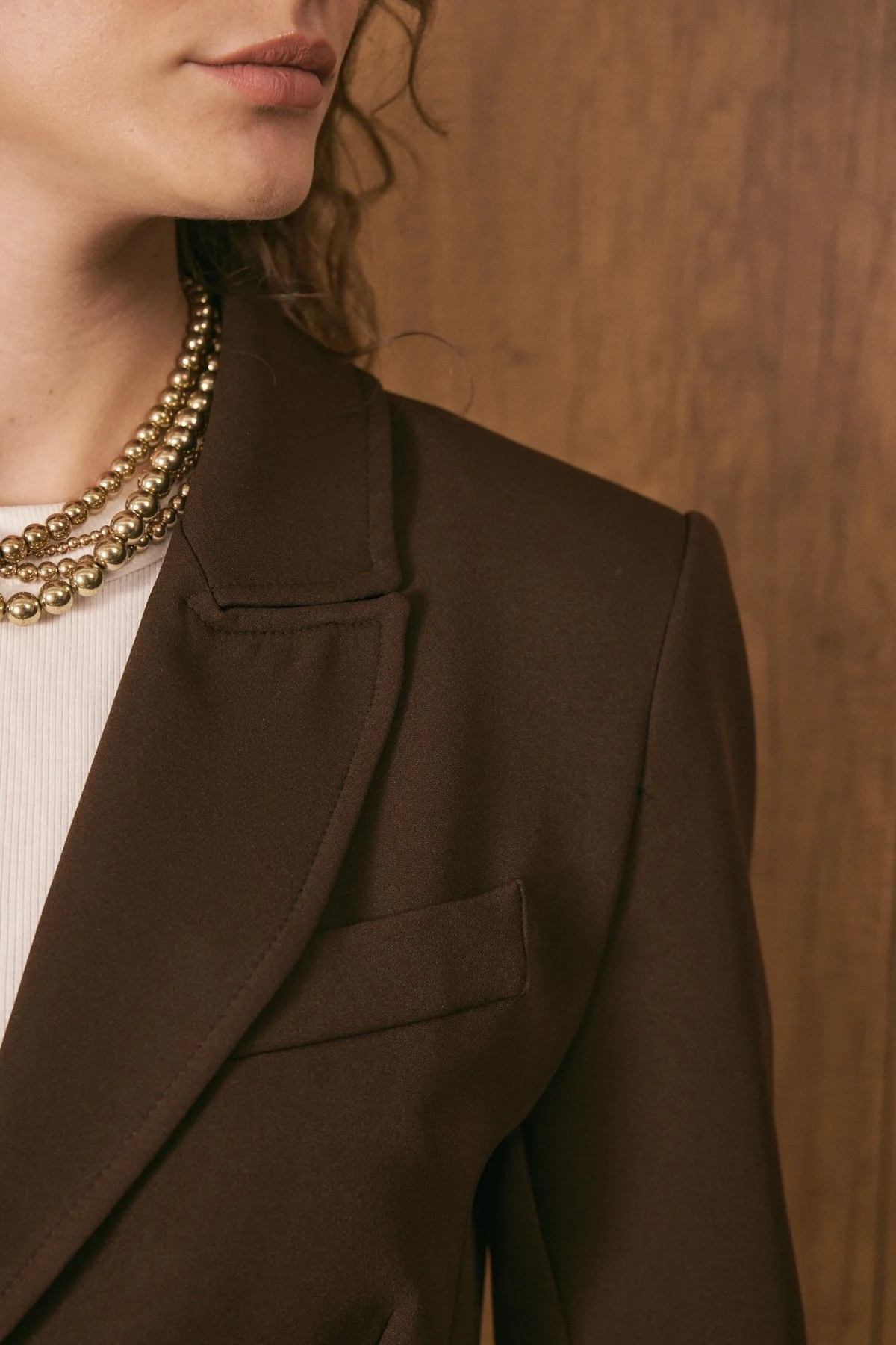 Belden Oturtmalı Premium Blazer Ceket Acı Kahve - 4