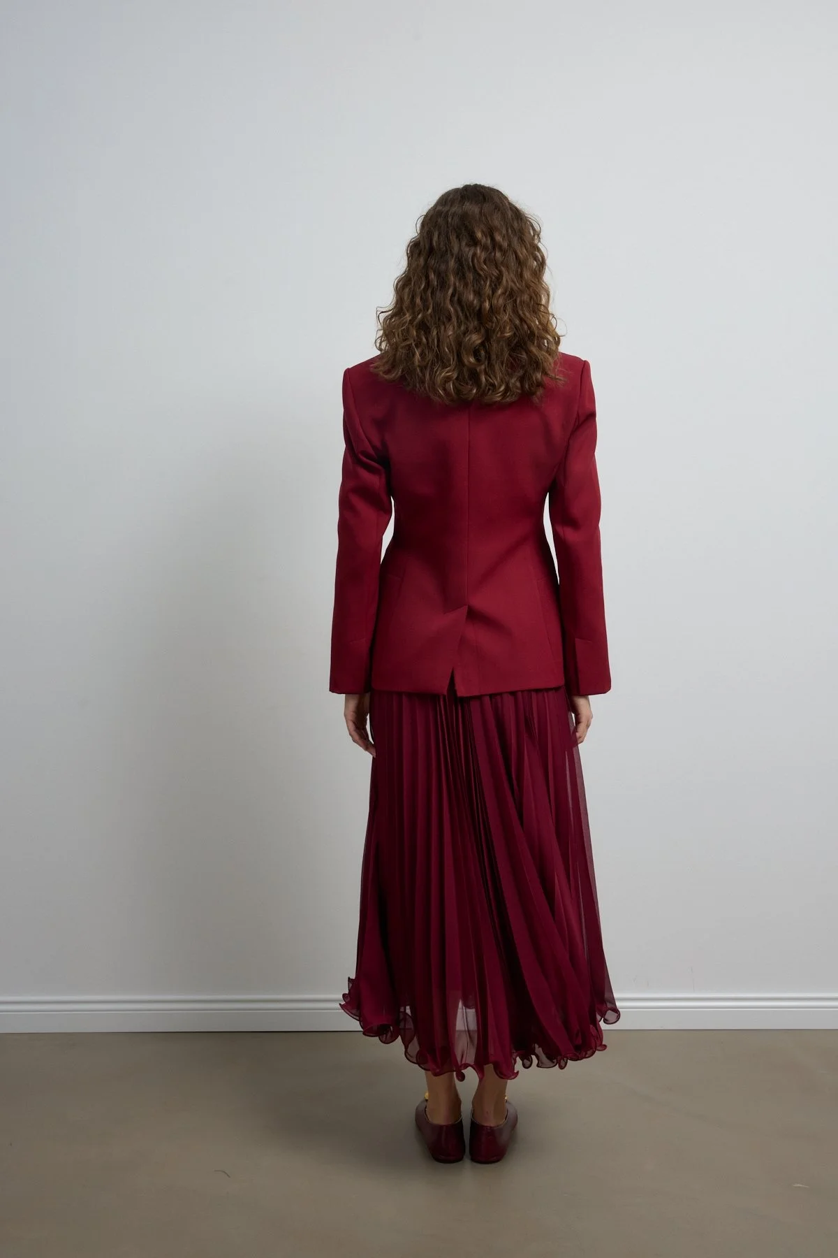 Belden Oturtmalı Premium Blazer Ceket Bordo - 8