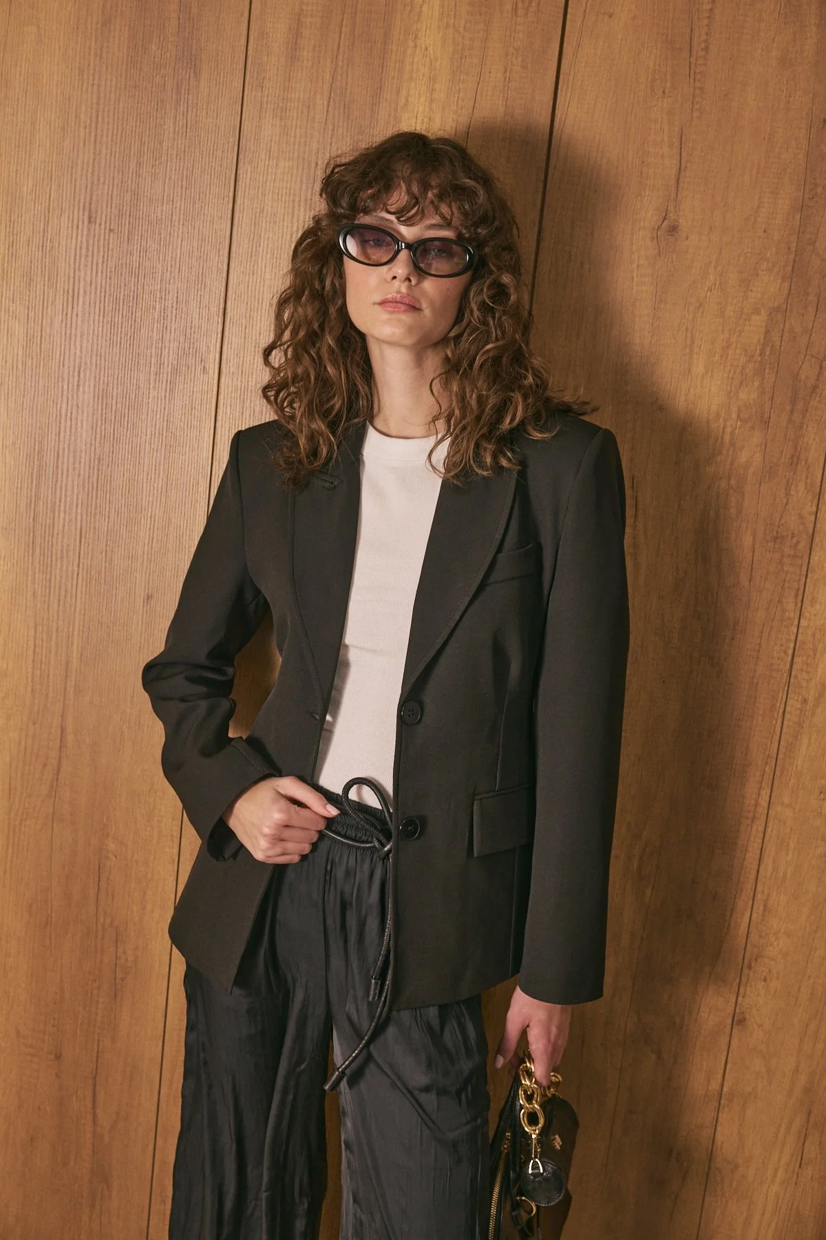 Belden Oturtmalı Premium Blazer Ceket Siyah - 1