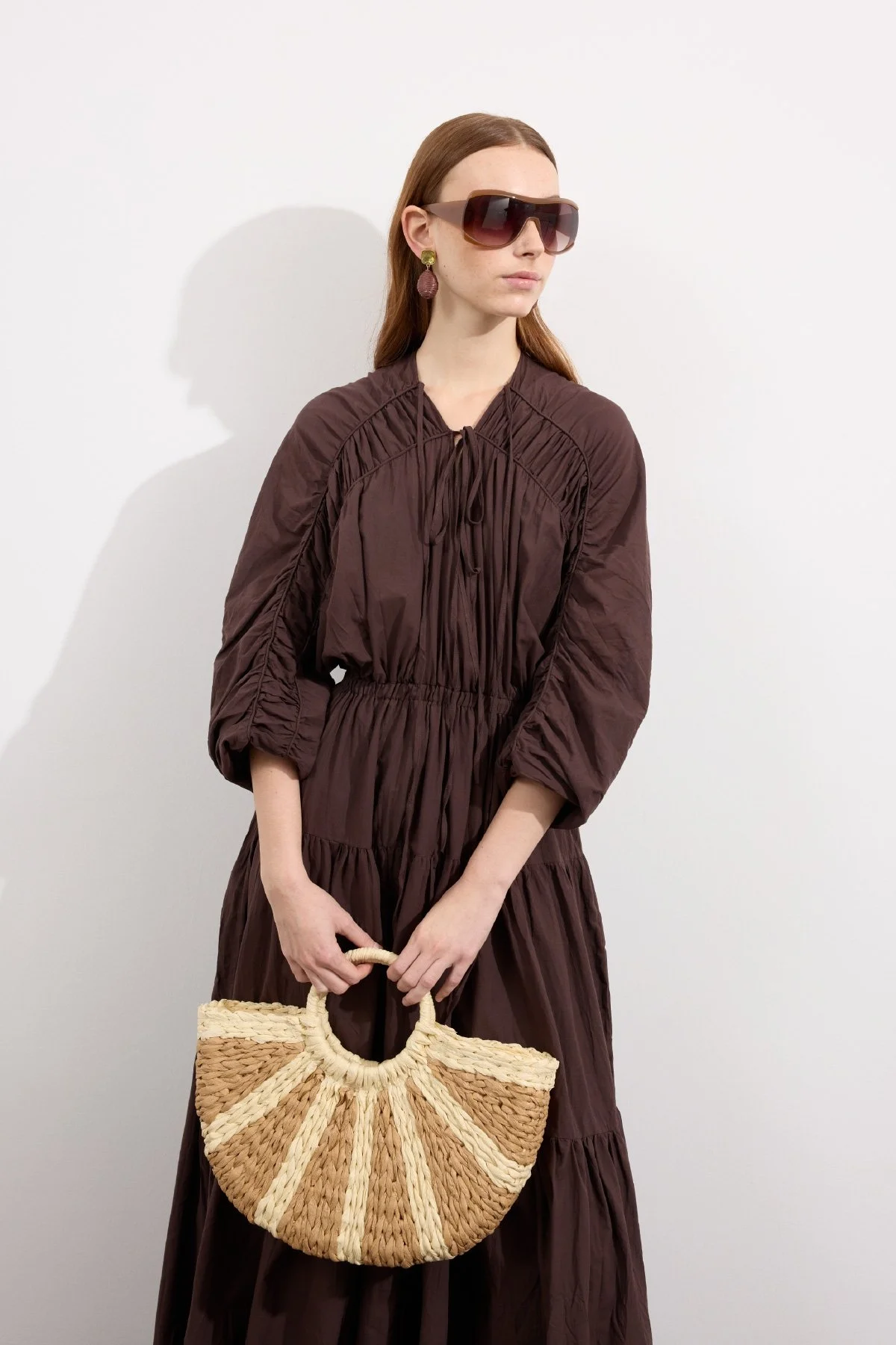 Coco Shell Hasır Çanta Camel - 3