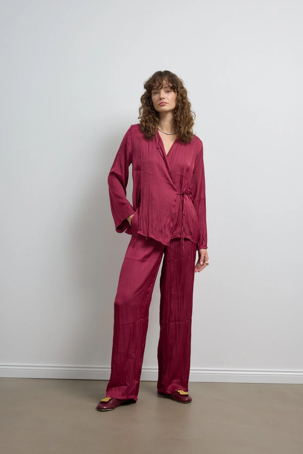 Crush Saten Takım Bordo - 1