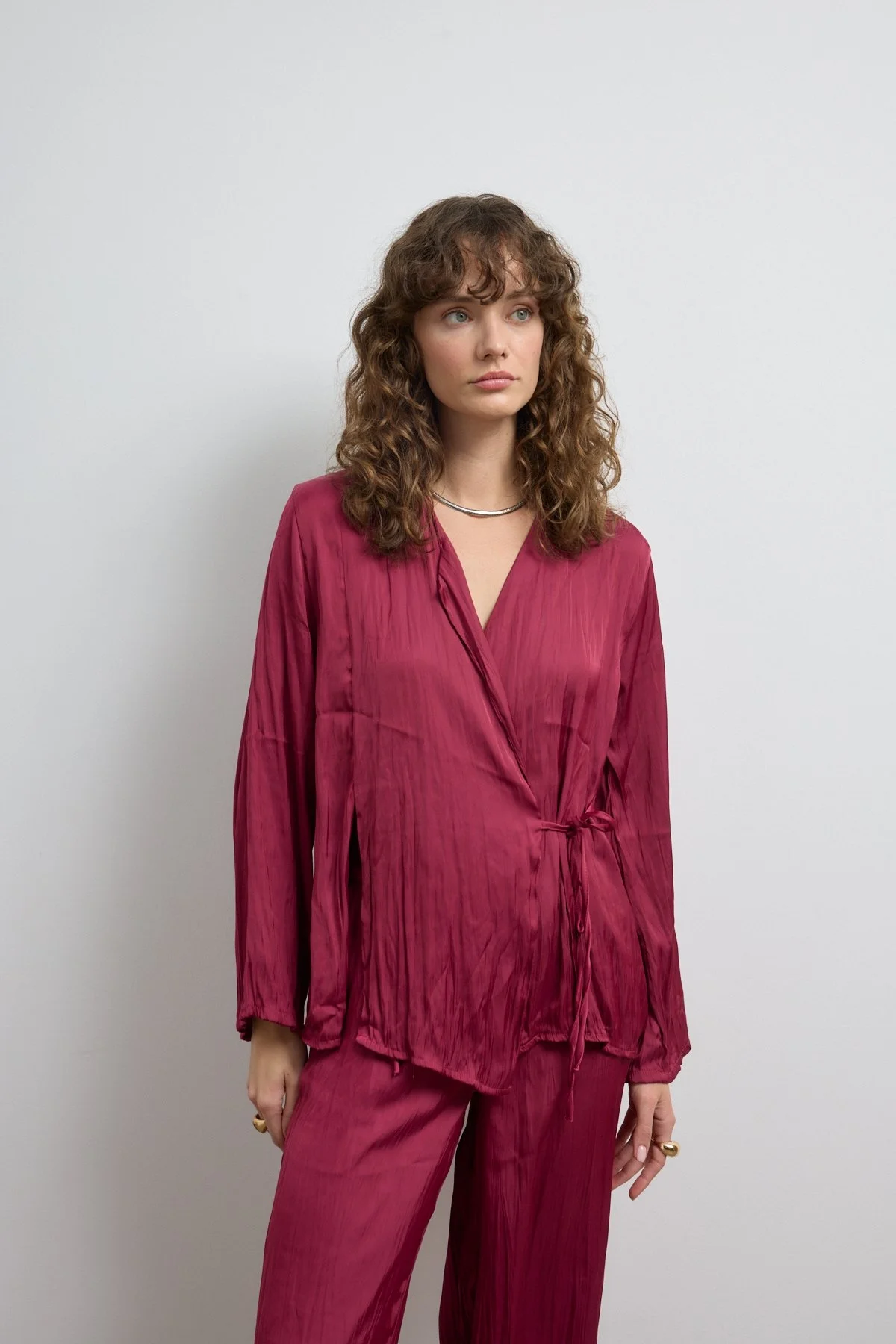 Crush Saten Takım Bordo - 4