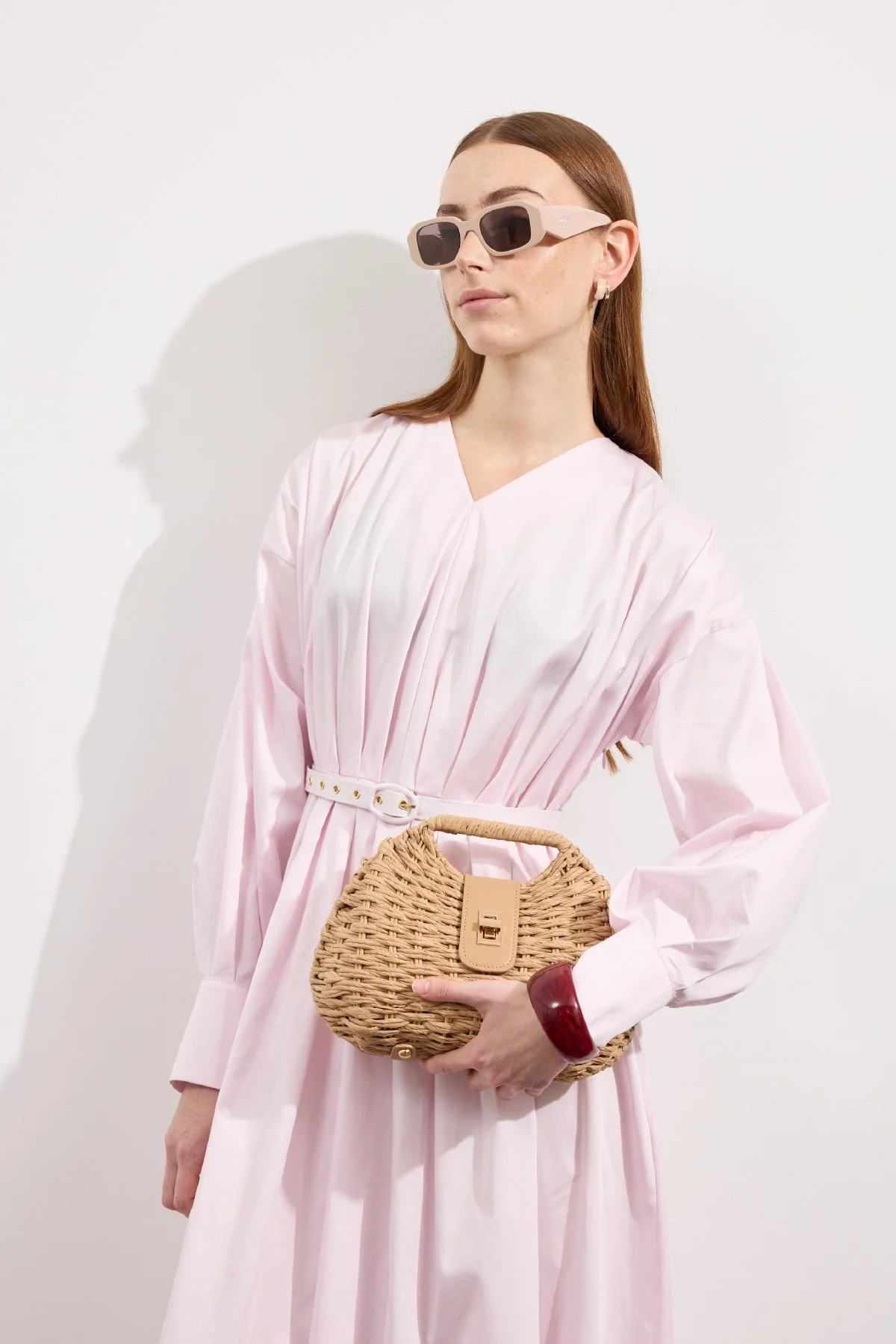Elenya Hasır Çanta Camel - 3