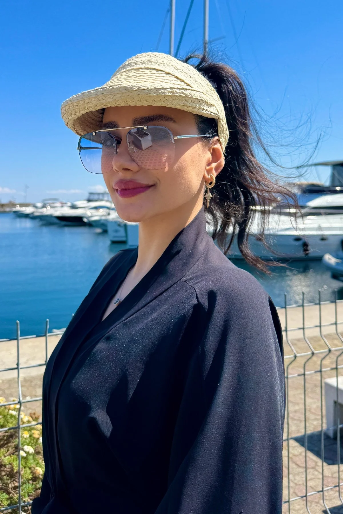 Hasır Vizör Şapka Natürel - 3