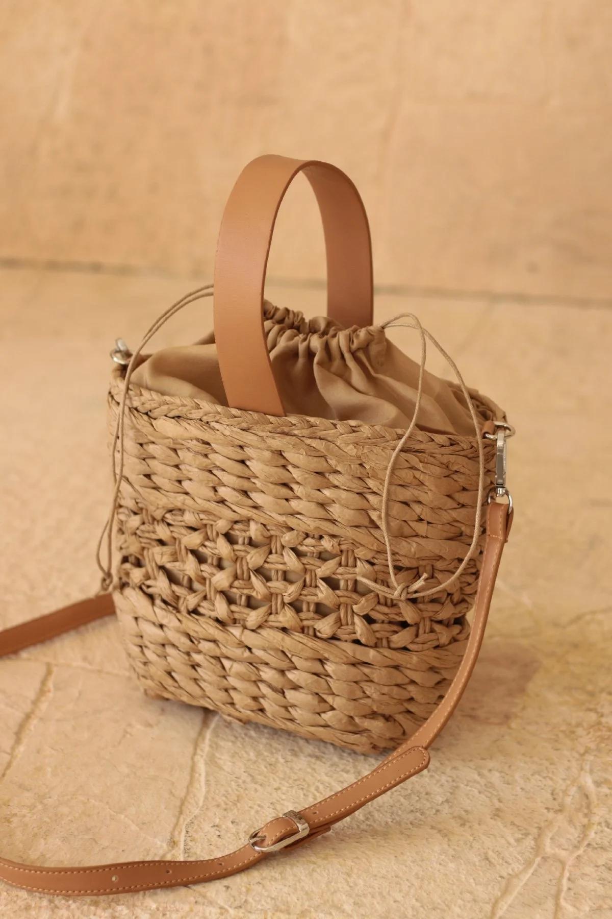 Lumira Hasır Çanta Camel - 1