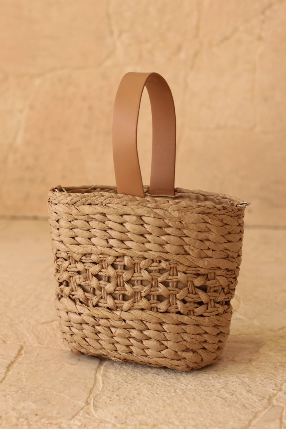 Lumira Hasır Çanta Camel - 2
