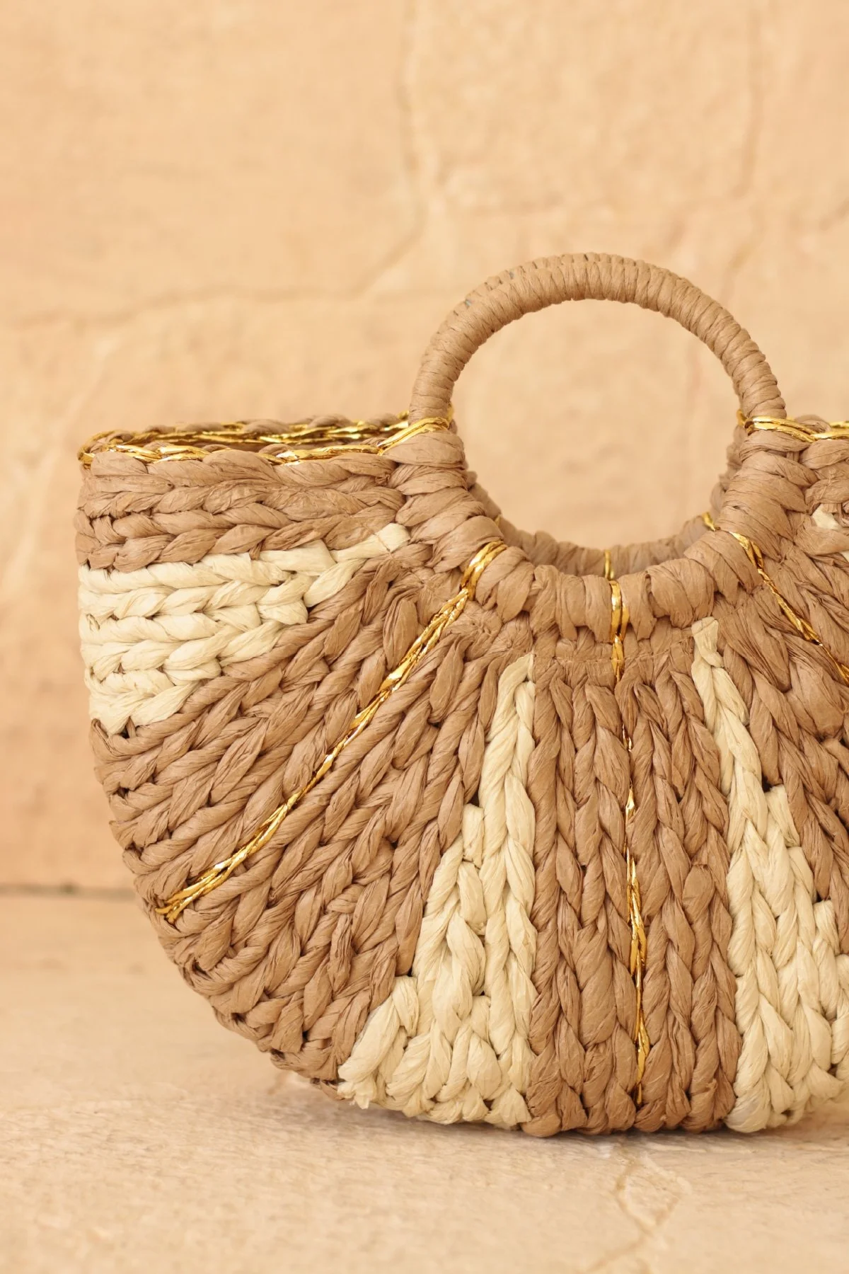 Marea Hasır Çanta Camel Bej - 4