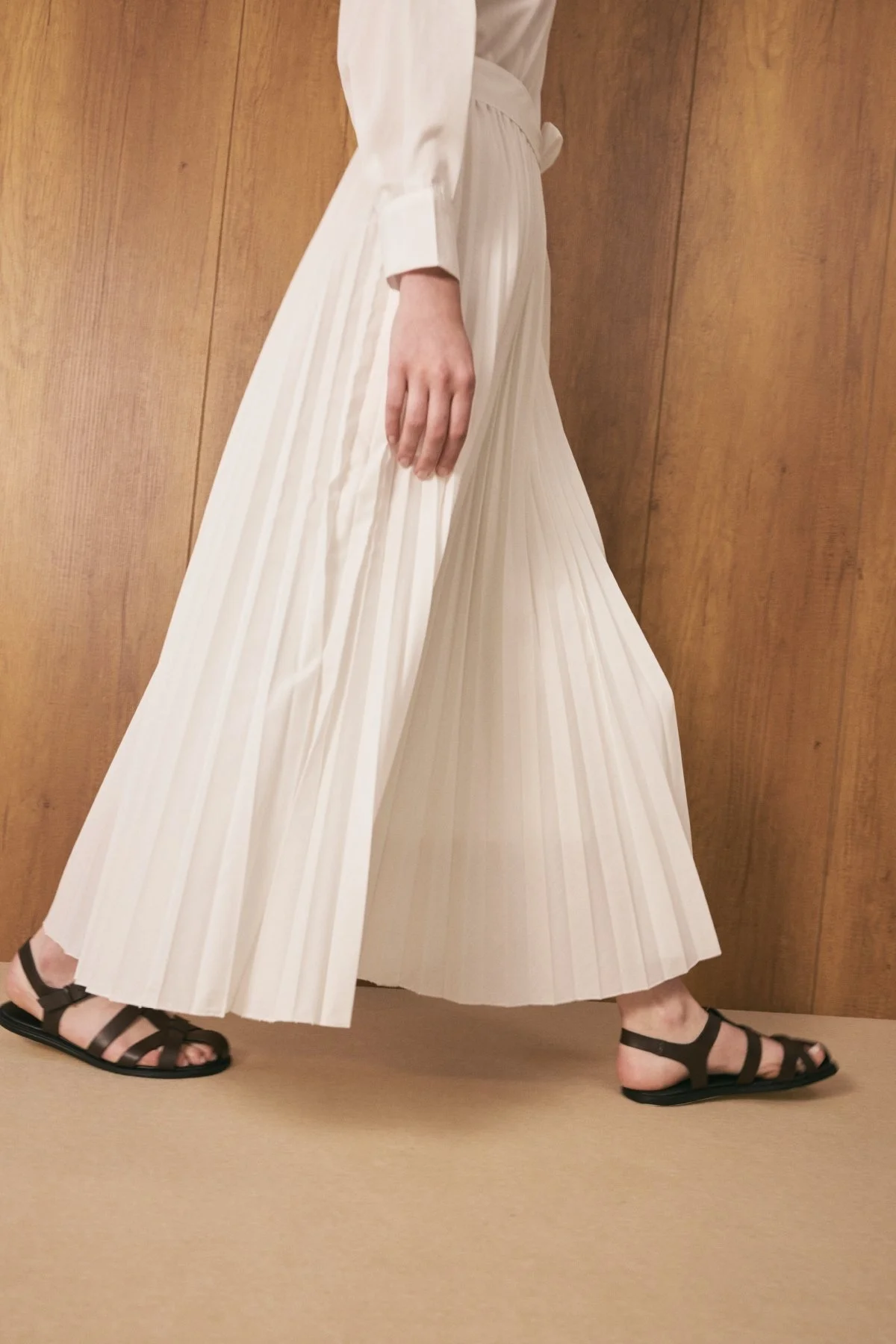 Pilili Poplin Elbise Beyaz - 8