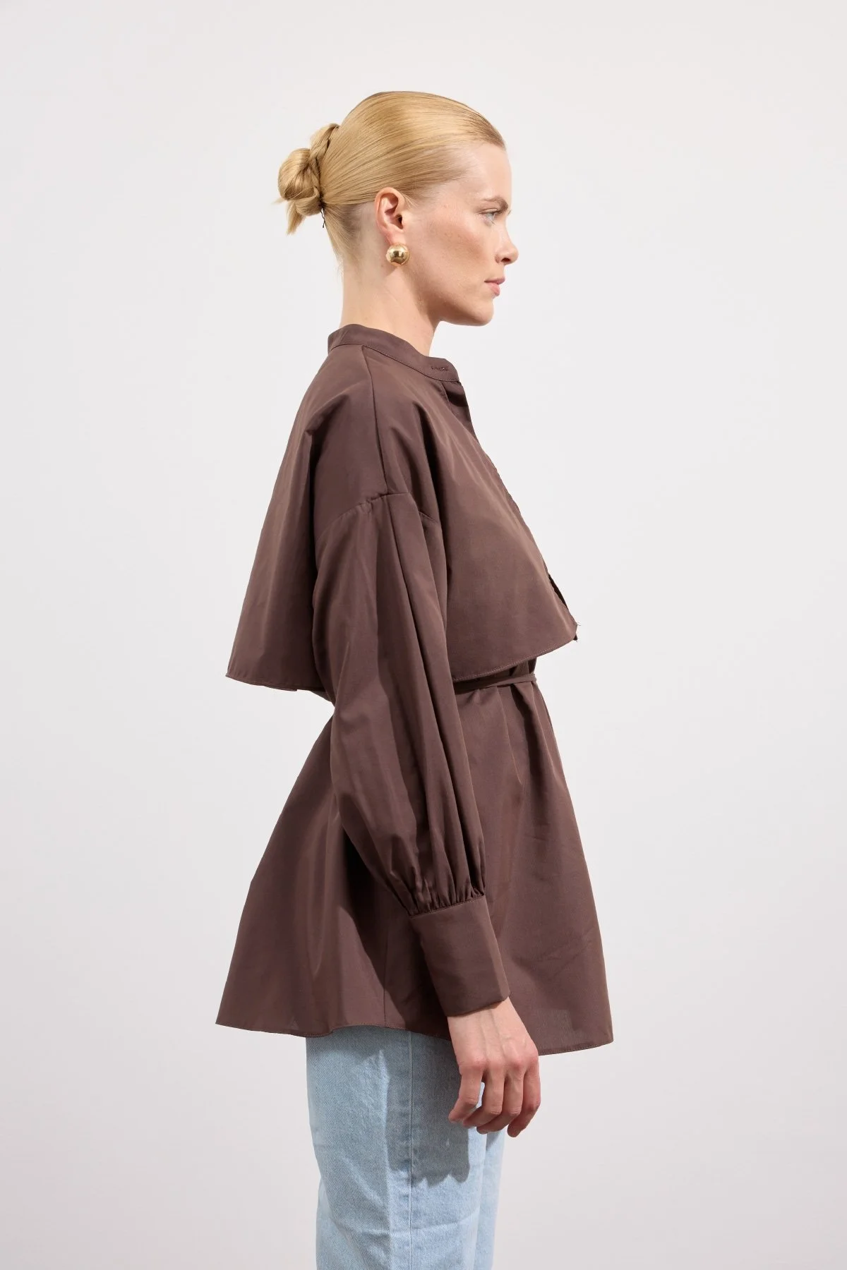 Poplin Trenç Gömlek Acı Kahve - 4
