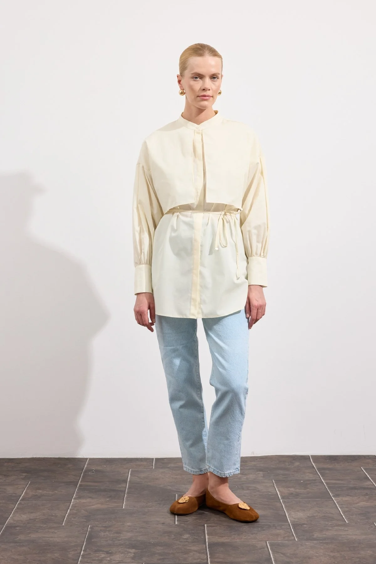 Poplin Trenç Gömlek Soft Sarı - 5