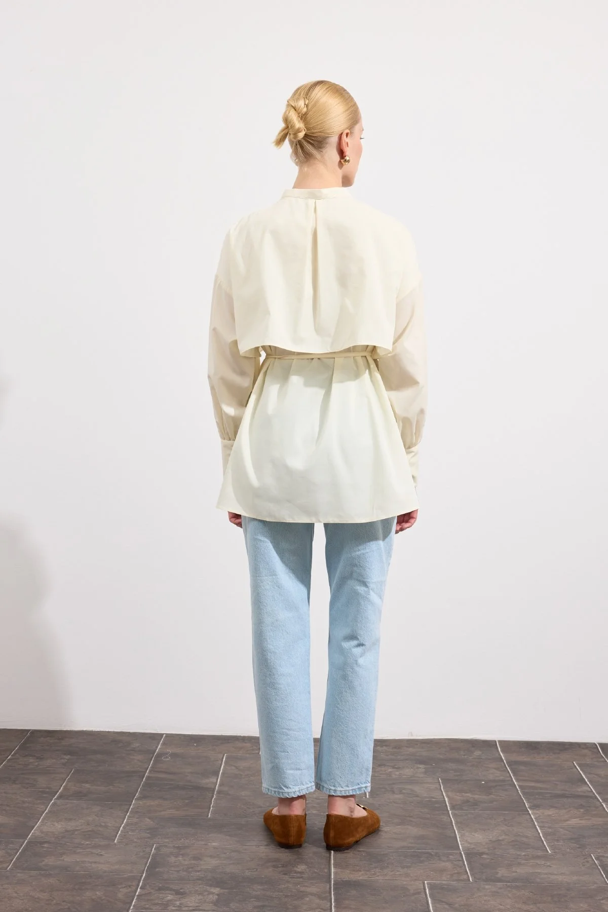 Poplin Trenç Gömlek Soft Sarı - 6