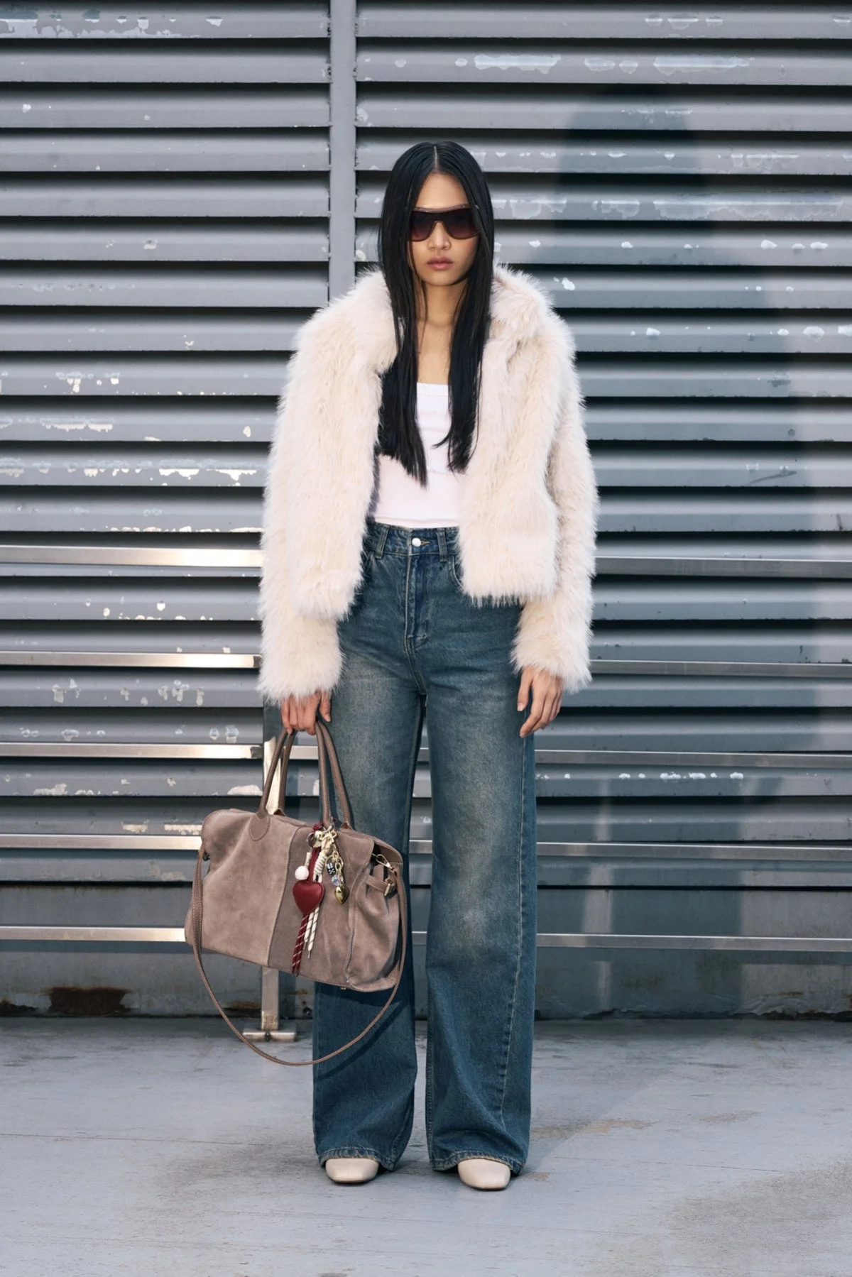 Yüksek Bel Wide-Leg Jean Mavi - 1